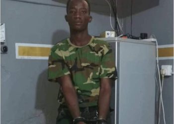 Obuasi Police Command grips a 27-year old Military Man for Galamsey robbery
